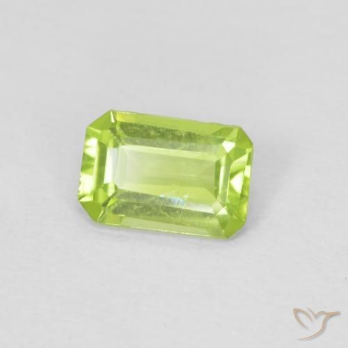 0.49 ct Green Peridot Stone, Natural Peridot in Octagon Step Cut Shape for Sale