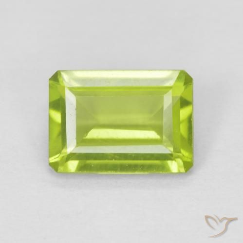 1.01ct Natural Bright Green Peridot, Emerald Cut, VVS-VS