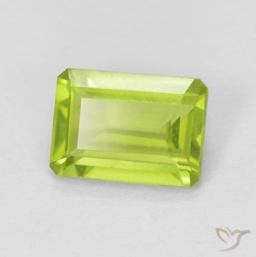 1.01 ct Green Peridot Stone, Natural Peridot in Octagon Step Cut Shape for Sale