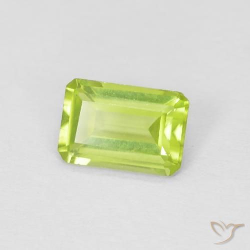 0.53 ct Green Peridot Stone, Natural Peridot in Octagon Step Cut Shape for Sale