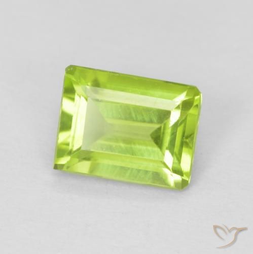 0.98 ct Green Peridot Stone, Natural Peridot in Octagon Step Cut Shape for Sale