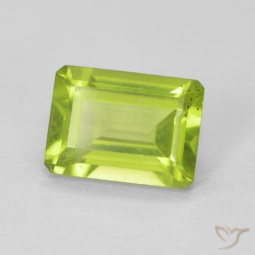 1.12 ct Green Peridot Stone, Natural Peridot in Octagon Step Cut Shape for Sale