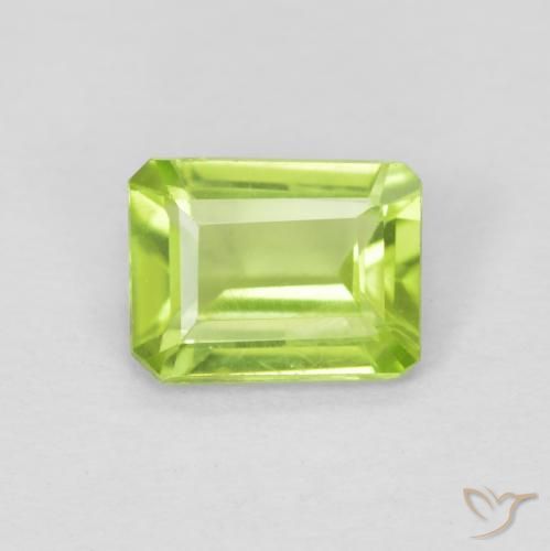 0.76ct Natural Bright Green Peridot, Emerald Cut, VVS-VS