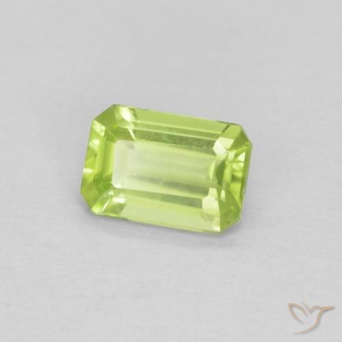 0.55 ct Green Peridot Stone, Natural Peridot in Octagon Step Cut Shape for Sale