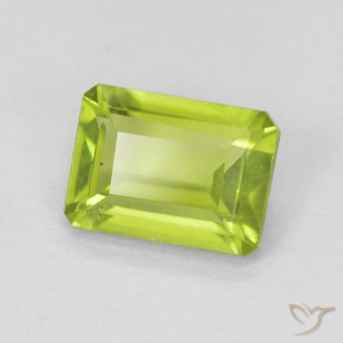 1.06 ct Green Peridot Stone, Natural Peridot in Octagon Step Cut Shape for Sale