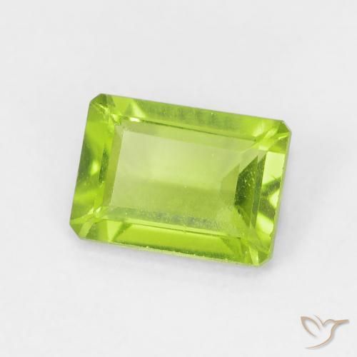 1.08 ct Green Peridot Stone, Natural Peridot in Octagon Step Cut Shape for Sale