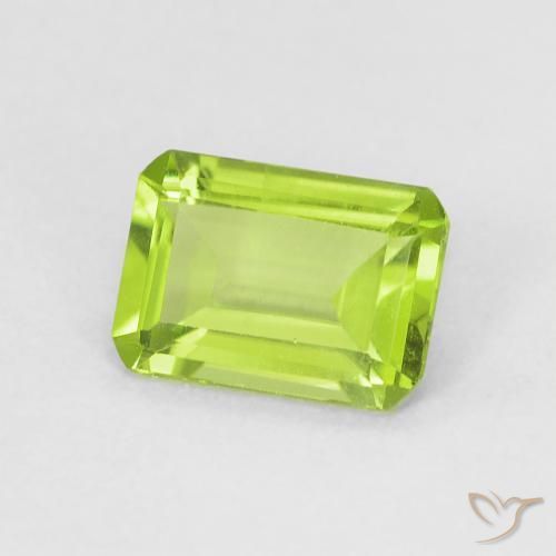 0.92 ct Green Peridot Stone, Natural Peridot in Octagon Step Cut Shape for Sale