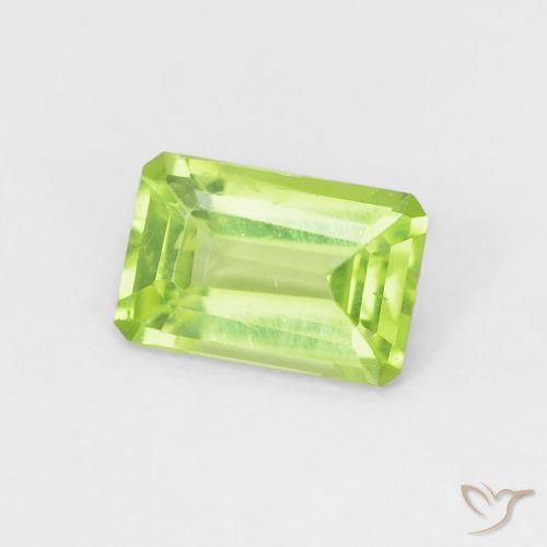 0.54 ct Green Peridot Stone, Natural Peridot in Octagon Step Cut Shape for Sale