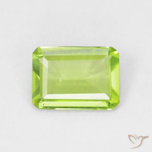 0.79ct Natural Yellowish Green Peridot, Emerald Cut, VVS-VS
