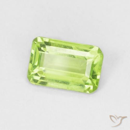 0.54 ct Green Peridot Stone, Natural Peridot in Octagon Step Cut Shape for Sale