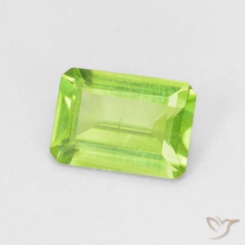 0.82 ct Green Peridot Stone, Natural Peridot in Octagon Step Cut Shape for Sale