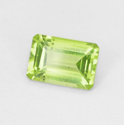 0.58 ct Green Peridot Stone, Natural Peridot in Octagon Step Cut Shape for Sale