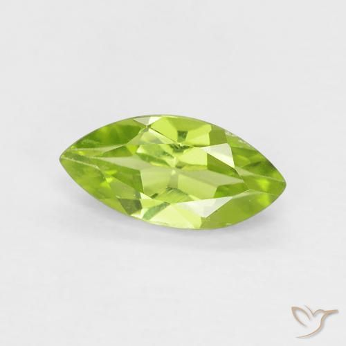 0.60 ct Green Peridot Stone, Natural Peridot in Marquise Facet Shape for Sale