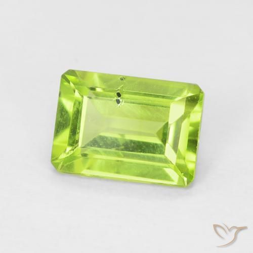 1.11 ct Green Peridot Stone, Natural Peridot in Octagon Step Cut Shape for Sale
