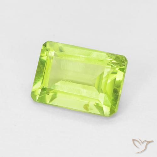 1.03 ct Green Peridot Stone, Natural Peridot in Octagon Step Cut Shape for Sale