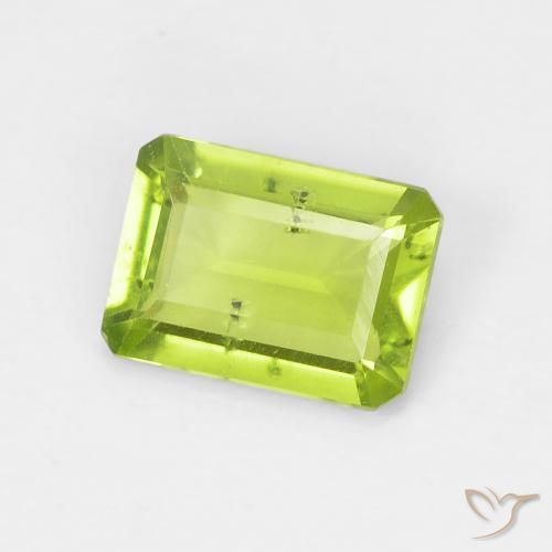 0.93 ct Green Peridot Stone, Natural Peridot in Octagon Step Cut Shape for Sale