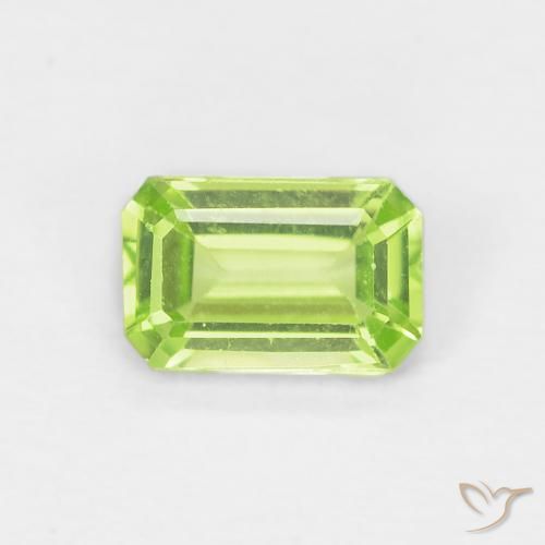 0.51ct Natural Yellowish Green Peridot, Emerald Cut, VVS