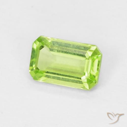 0.51 ct Green Peridot Stone, Natural Peridot in Octagon Step Cut Shape for Sale