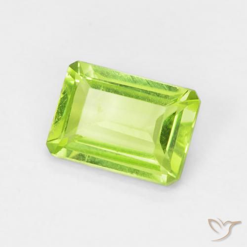 0.99 ct Green Peridot Stone, Natural Peridot in Octagon Step Cut Shape for Sale