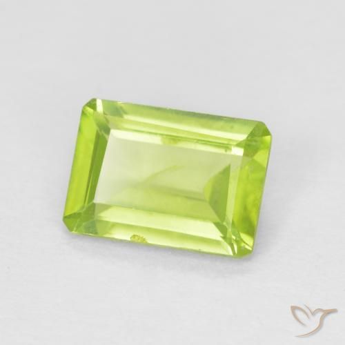 0.91 ct Green Peridot Stone, Natural Peridot in Octagon Step Cut Shape for Sale
