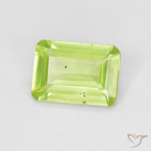 0.84 ct Green Peridot Stone, Natural Peridot in Octagon Step Cut Shape for Sale