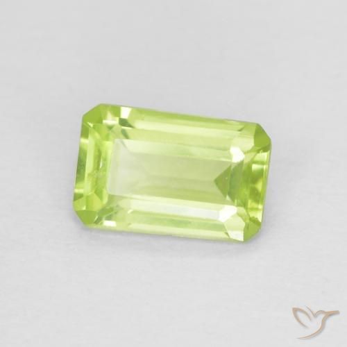 0.52 ct Green Peridot Stone, Natural Peridot in Octagon Step Cut Shape for Sale