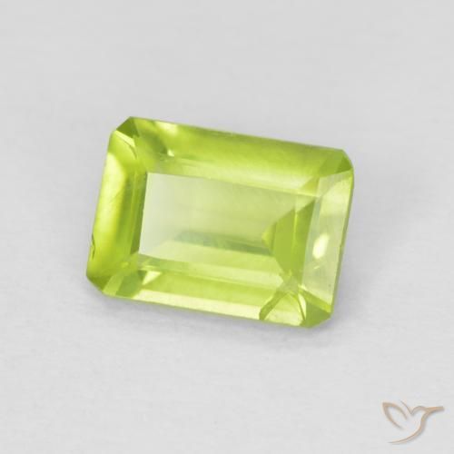 0.89 ct Green Peridot Stone, Natural Peridot in Octagon Step Cut Shape for Sale