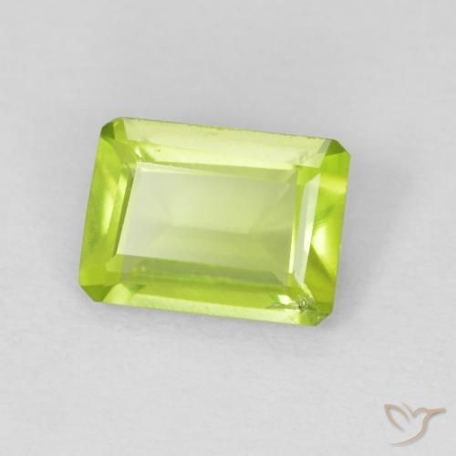 0.93 ct Green Peridot Stone, Natural Peridot in Octagon Step Cut Shape for Sale