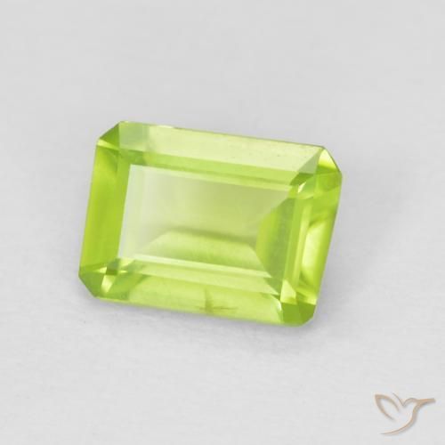 0.90 ct Green Peridot Stone, Natural Peridot in Octagon Step Cut Shape for Sale