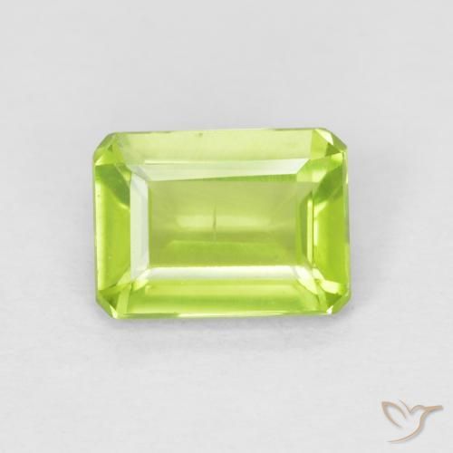 1.04ct Natural Bright Green Peridot, Emerald Cut, VVS-VS