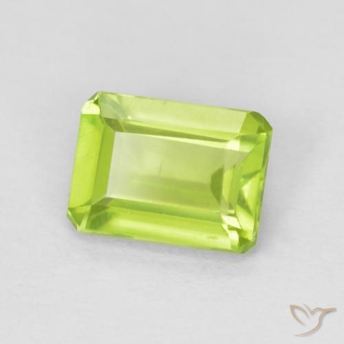 1.04 ct Green Peridot Stone, Natural Peridot in Octagon Step Cut Shape for Sale