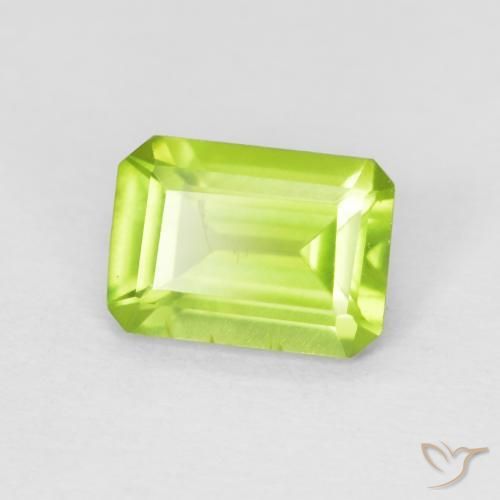 0.99 ct Green Peridot Stone, Natural Peridot in Octagon Step Cut Shape for Sale
