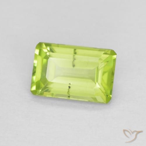 0.59 ct Green Peridot Stone, Natural Peridot in Octagon Step Cut Shape for Sale