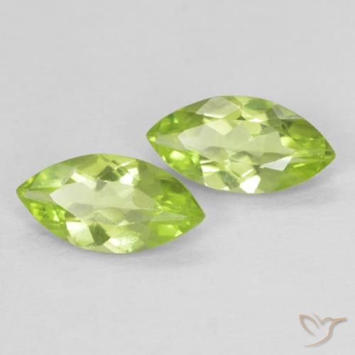 0.70 ctw Green Peridot Stones, Natural Peridot in Marquise Facet Shape for Sale