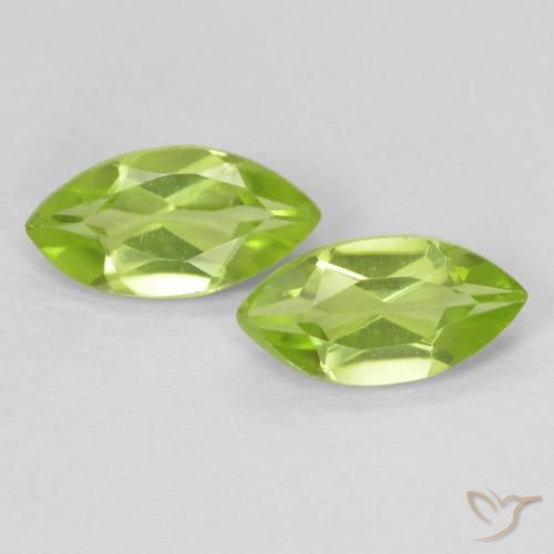 1.1 ct Marquise Cut Peridot, 7.8 x 4 mm From China, Photo A