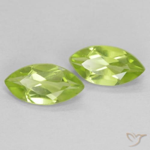 1.10 ctw Green Peridot Stones, Natural Peridot in Marquise Facet Shape for Sale
