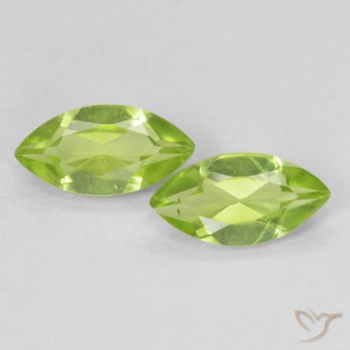 1.23 ct Marquise Cut Peridot, 7.9 x 4.1 mm From China, Photo A