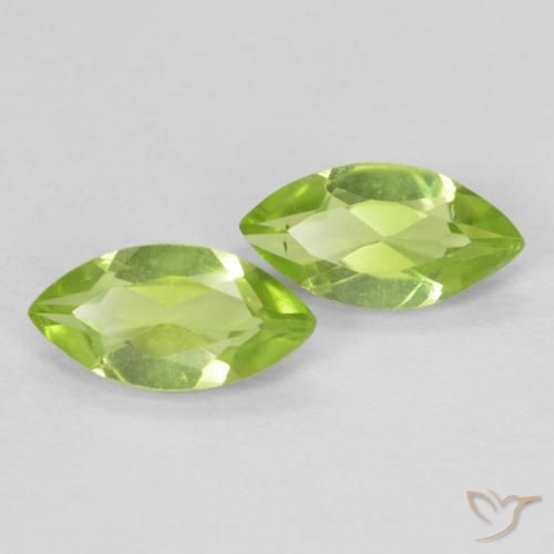 1.23 ctw Green Peridot Stones, Natural Peridot in Marquise Facet Shape for Sale
