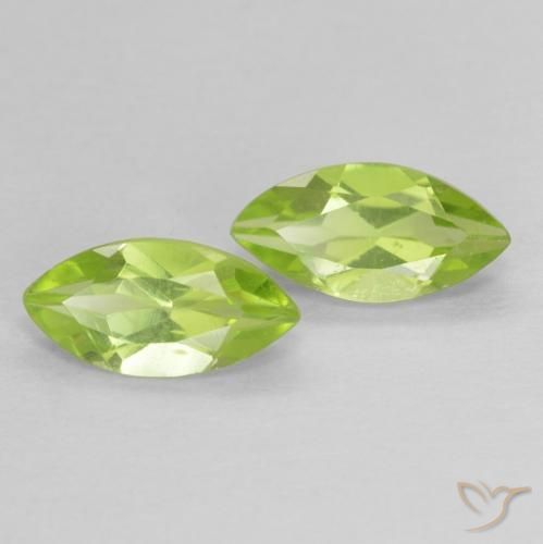 1.11 ctw Green Peridot Stones, Natural Peridot in Marquise Facet Shape for Sale