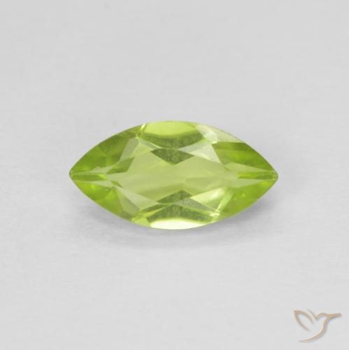 0.69ct Natural Medium Green Peridot, Marquise, VVS