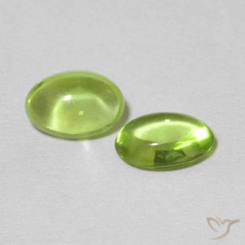 0.98 ctw Green Peridot Stones, Natural Peridot in Oval Cabochon Shape for Sale
