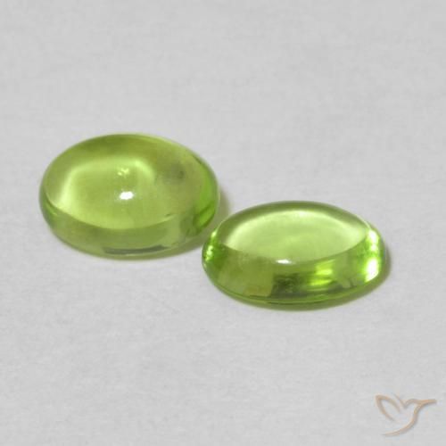 1.02 ctw Green Peridot Stones, Natural Peridot in Oval Cabochon Shape for Sale