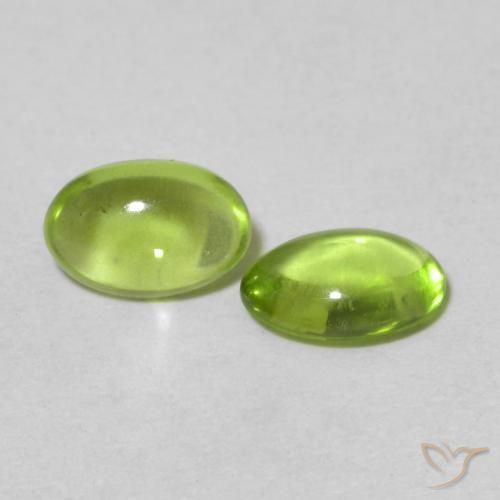 0.93 ctw Green Peridot Stones, Natural Peridot in Oval Cabochon Shape for Sale