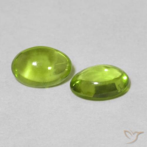 1.03 ctw Green Peridot Stones, Natural Peridot in Oval Cabochon Shape for Sale
