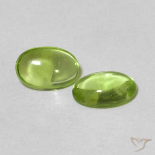 0.89 ctw Green Peridot Stones, Natural Peridot in Oval Cabochon Shape for Sale