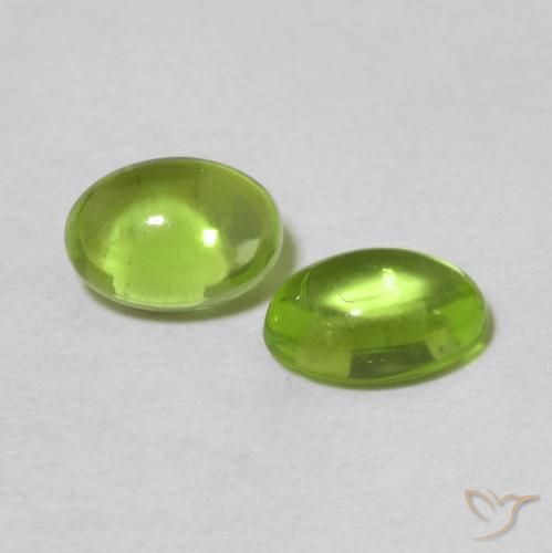 1.16 ctw Green Peridot Stones, Natural Peridot in Oval Cabochon Shape for Sale