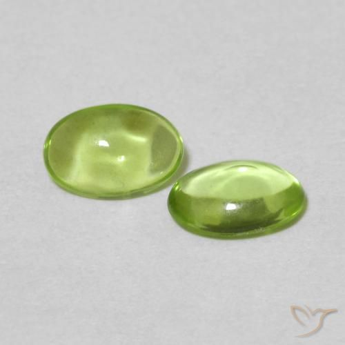 0.83 ctw Green Peridot Stones, Natural Peridot in Oval Cabochon Shape for Sale