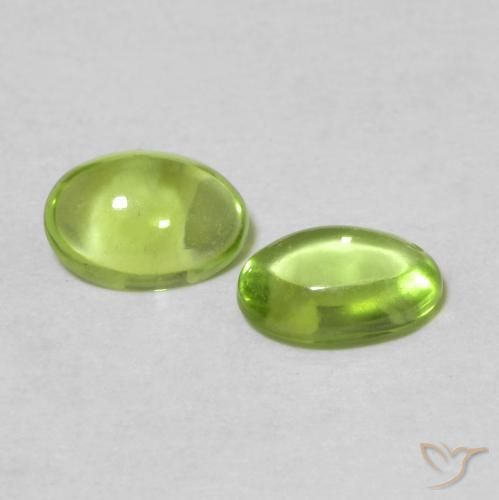 0.99 ctw Green Peridot Stones, Natural Peridot in Oval Cabochon Shape for Sale