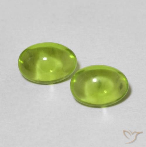 0.98ctw Natural Medium Green Peridot, Oval, Transparent