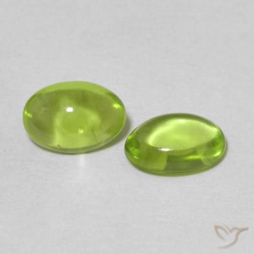 0.98 ctw Green Peridot Stones, Natural Peridot in Oval Cabochon Shape for Sale